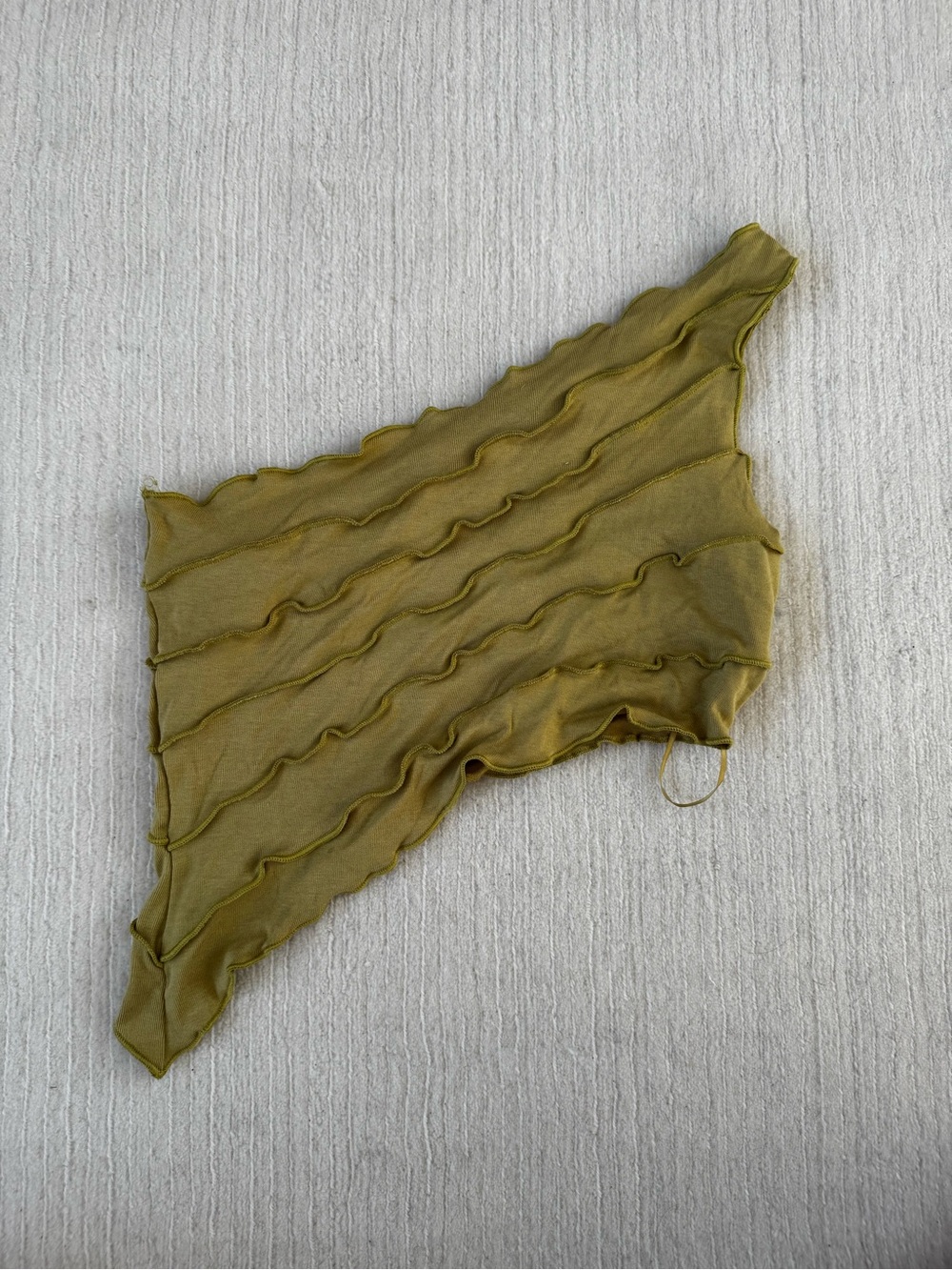 Revolve Olive Green Ruffle Edge Knit Top